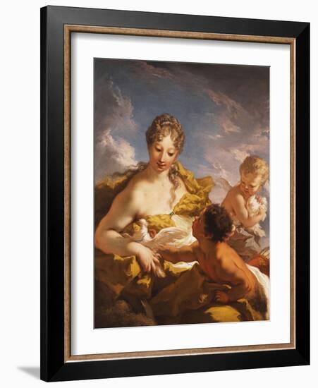 Venus, Cupid and a Faun-Giovanni Antonio Pellegrini-Framed Giclee Print