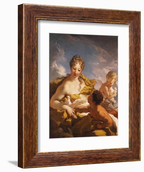 Venus, Cupid and a Faun-Giovanni Antonio Pellegrini-Framed Giclee Print