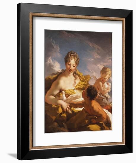 Venus, Cupid and a Faun-Giovanni Antonio Pellegrini-Framed Giclee Print