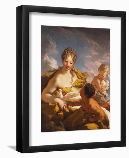 Venus, Cupid and a Faun-Giovanni Antonio Pellegrini-Framed Giclee Print