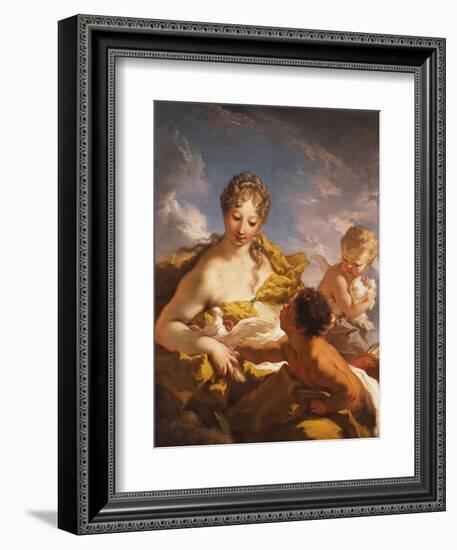 Venus, Cupid and a Faun-Giovanni Antonio Pellegrini-Framed Giclee Print