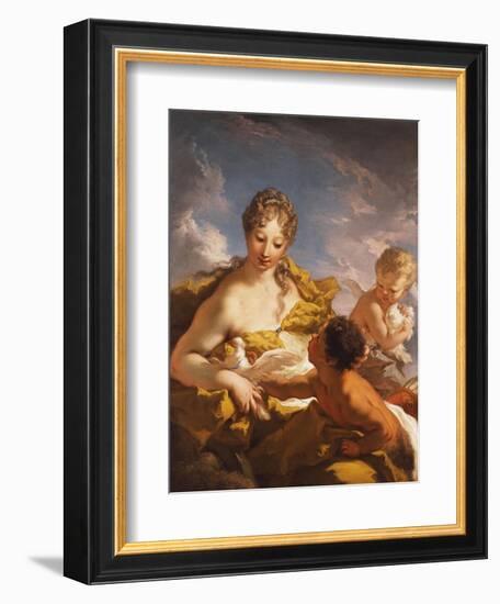 Venus, Cupid and a Faun-Giovanni Antonio Pellegrini-Framed Giclee Print