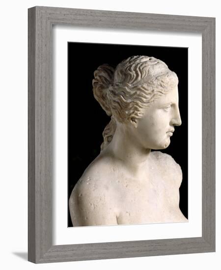 Venus de Milo, Detail of the Head, Hellenistic Period, c.100 BC-Greek-Framed Giclee Print