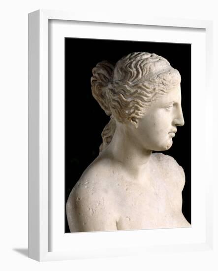 Venus de Milo, Detail of the Head, Hellenistic Period, c.100 BC-Greek-Framed Giclee Print