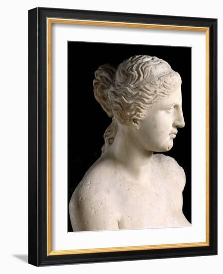 Venus de Milo, Detail of the Head, Hellenistic Period, c.100 BC-Greek-Framed Giclee Print