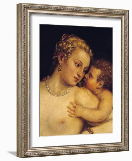 Venus Delighting Herself with Love and Music, 1545-Titian (Tiziano Vecelli)-Framed Giclee Print