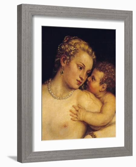 Venus Delighting Herself with Love and Music, 1545-Titian (Tiziano Vecelli)-Framed Giclee Print