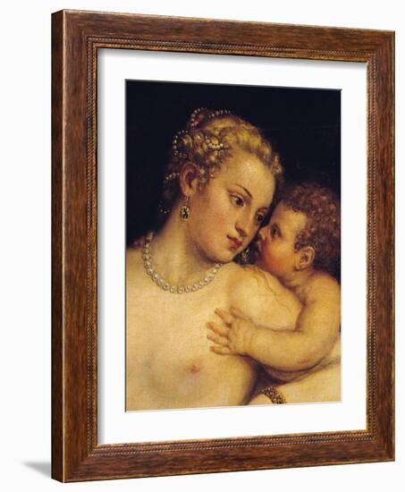 Venus Delighting Herself with Love and Music, 1545-Titian (Tiziano Vecelli)-Framed Giclee Print