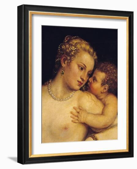 Venus Delighting Herself with Love and Music, 1545-Titian (Tiziano Vecelli)-Framed Giclee Print