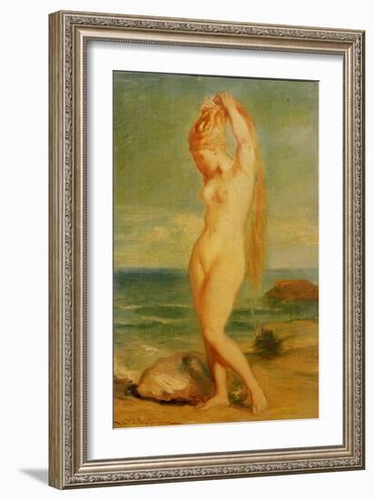 Venus Depicted in a Seascape (Study), 1839 (Oil on Study)-Theodore Chasseriau-Framed Giclee Print