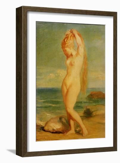 Venus Depicted in a Seascape (Study), 1839 (Oil on Study)-Theodore Chasseriau-Framed Giclee Print