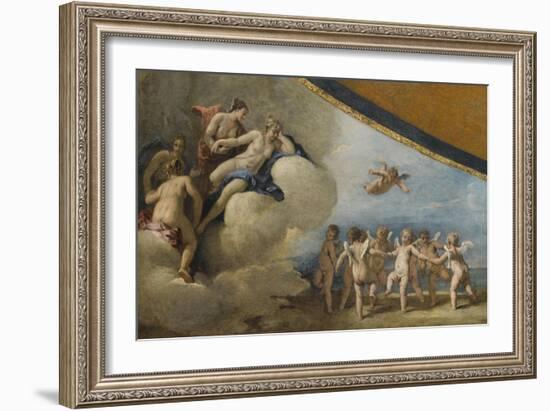 Vénus entourée de nymphes contemplant une ronde de cupidon-Sebastiano Ricci-Framed Giclee Print