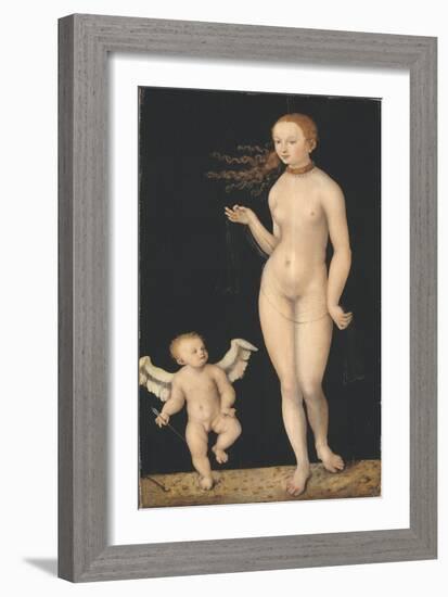 Venus Et Cupidon, 16Th Century (Oil on Wood)-Lucas the Elder Cranach-Framed Giclee Print