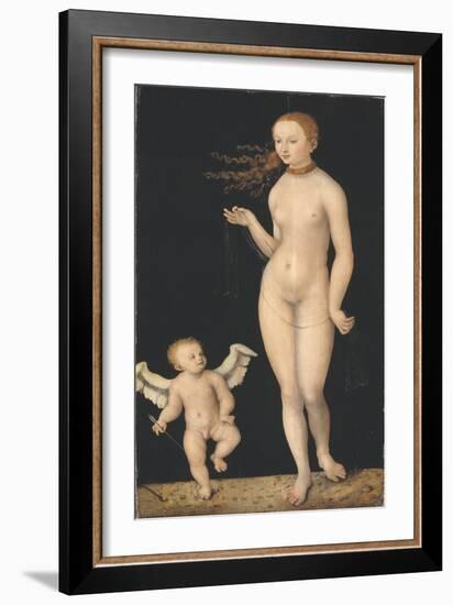 Venus Et Cupidon, 16Th Century (Oil on Wood)-Lucas the Elder Cranach-Framed Giclee Print