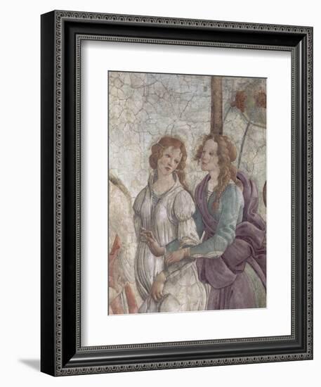 Vénus et les Grâces offrant des présents à une jeune fille-Sandro Botticelli-Framed Giclee Print