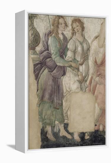 Vénus et les Grâces offrant des présents à une jeune fille-Sandro Botticelli-Framed Premier Image Canvas