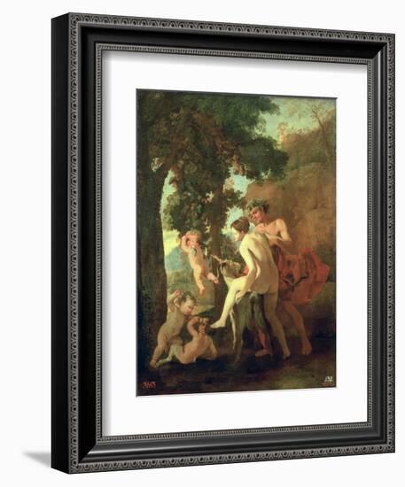 Venus, Faun and Putti, Early 1630s-Nicolas Poussin-Framed Giclee Print