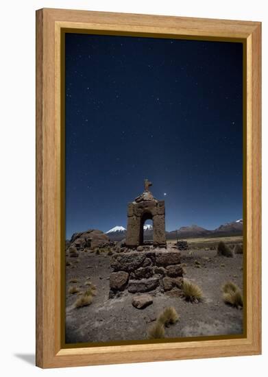 Venus Glows in the Sky at Dusk Above a Grave Marker in Sajama National Park-Alex Saberi-Framed Premier Image Canvas