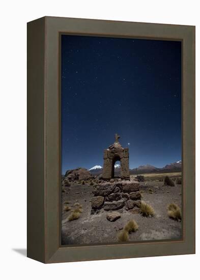 Venus Glows in the Sky at Dusk Above a Grave Marker in Sajama National Park-Alex Saberi-Framed Premier Image Canvas