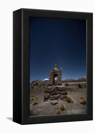 Venus Glows in the Sky at Dusk Above a Grave Marker in Sajama National Park-Alex Saberi-Framed Premier Image Canvas