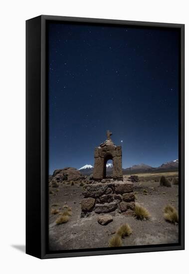 Venus Glows in the Sky at Dusk Above a Grave Marker in Sajama National Park-Alex Saberi-Framed Premier Image Canvas