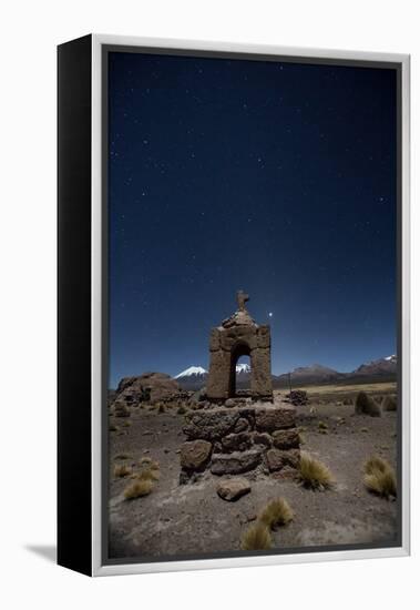 Venus Glows in the Sky at Dusk Above a Grave Marker in Sajama National Park-Alex Saberi-Framed Premier Image Canvas