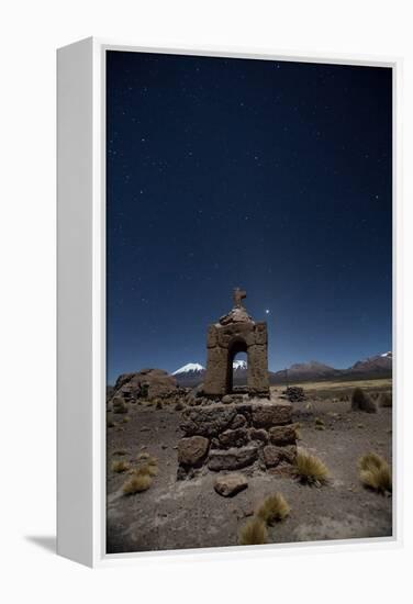 Venus Glows in the Sky at Dusk Above a Grave Marker in Sajama National Park-Alex Saberi-Framed Premier Image Canvas