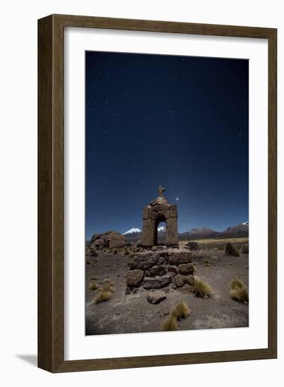 Venus Glows in the Sky at Dusk Above a Grave Marker in Sajama National Park-Alex Saberi-Framed Photographic Print