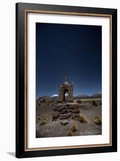 Venus Glows in the Sky at Dusk Above a Grave Marker in Sajama National Park-Alex Saberi-Framed Photographic Print