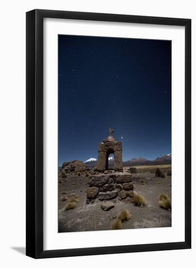 Venus Glows in the Sky at Dusk Above a Grave Marker in Sajama National Park-Alex Saberi-Framed Photographic Print