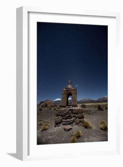 Venus Glows in the Sky at Dusk Above a Grave Marker in Sajama National Park-Alex Saberi-Framed Photographic Print