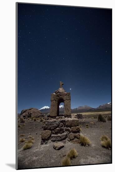 Venus Glows in the Sky at Dusk Above a Grave Marker in Sajama National Park-Alex Saberi-Mounted Photographic Print