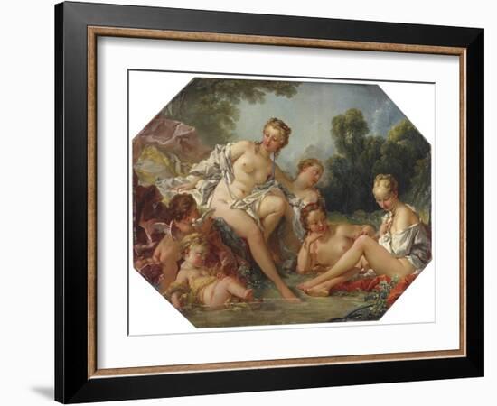 Venus in her Bath surrounded by Nymphs and Cupids, c.1740-50-Francois Boucher-Framed Giclee Print