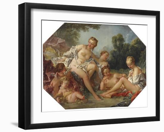 Venus in her Bath surrounded by Nymphs and Cupids, c.1740-50-Francois Boucher-Framed Giclee Print