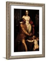 Venus in the Forge of Vulcan, Jupiter and Antiope-Bartholomaeus Spranger-Framed Giclee Print
