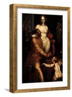 Venus in the Forge of Vulcan, Jupiter and Antiope-Bartholomaeus Spranger-Framed Giclee Print