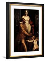 Venus in the Forge of Vulcan, Jupiter and Antiope-Bartholomaeus Spranger-Framed Giclee Print
