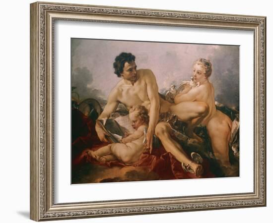 Venus, Mercury and Amor-Francois Boucher-Framed Giclee Print