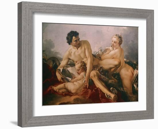 Venus, Mercury and Amor-Francois Boucher-Framed Giclee Print