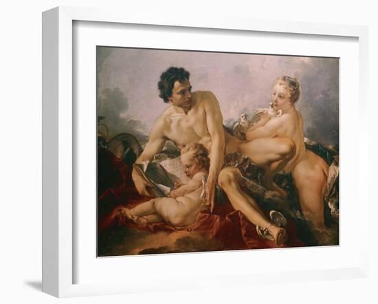Venus, Mercury and Amor-Francois Boucher-Framed Giclee Print