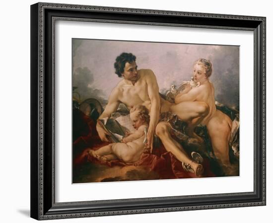 Venus, Mercury and Amor-Francois Boucher-Framed Giclee Print