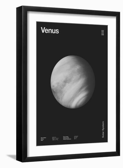 Venus : Minimal Planets Datas, 2023 (Digital)-Florent Bodart-Framed Giclee Print