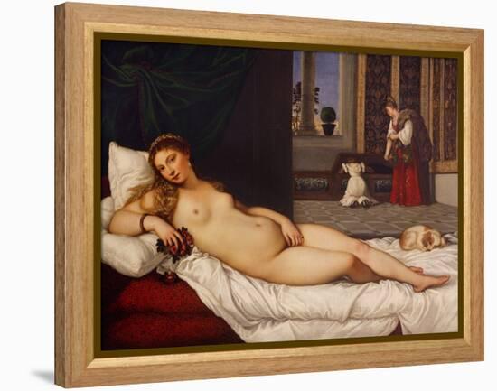 Venus of Urbino-Titian (Tiziano Vecelli)-Framed Premier Image Canvas