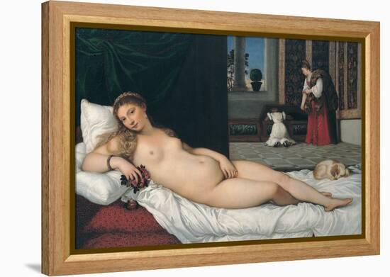 Venus of Urbino-Titian (Tiziano Vecelli)-Framed Premier Image Canvas