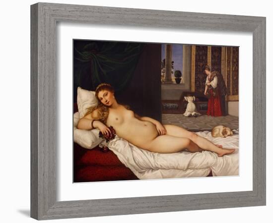 Venus of Urbino-Titian (Tiziano Vecelli)-Framed Art Print