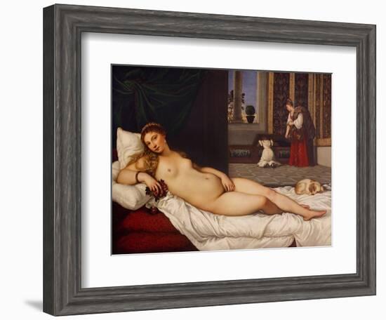 Venus of Urbino-Titian (Tiziano Vecelli)-Framed Art Print