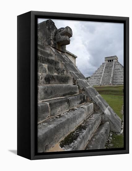 Venus Platform With Kukulkan Pyramid in the Background, Chichen Itza, Yucatan, Mexico-null-Framed Premier Image Canvas