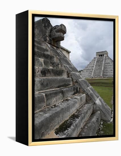 Venus Platform With Kukulkan Pyramid in the Background, Chichen Itza, Yucatan, Mexico-null-Framed Premier Image Canvas