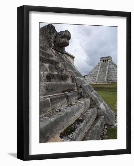 Venus Platform With Kukulkan Pyramid in the Background, Chichen Itza, Yucatan, Mexico-null-Framed Photographic Print