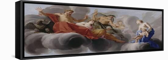 Vénus présente l'Amour à Jupiter-Eustache Le Sueur-Framed Premier Image Canvas